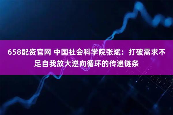 658配资官网 中国社会科学院张斌：打破需求不足自我放大逆向循环的传递链条